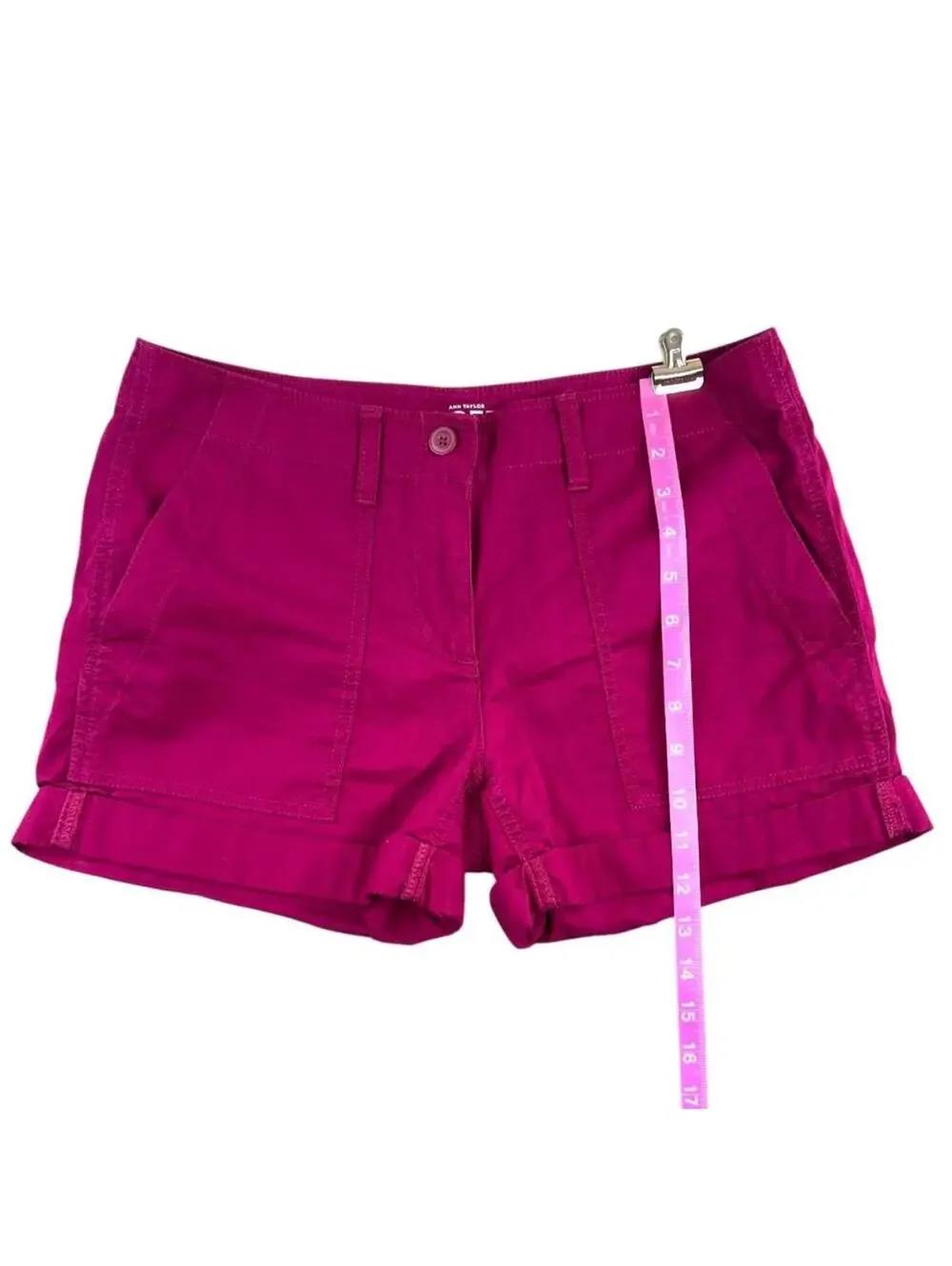 Ann Taylor LOFT Magenta Boyfriend Cargo Shorts